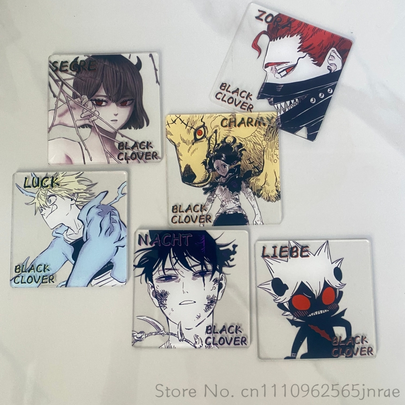 Home Office Hidden Desk - Black Clover Anime Creative Acrylic Coaster