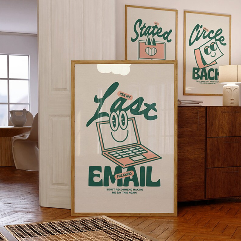 Home Office Email - Funny Green Office Art Poster My