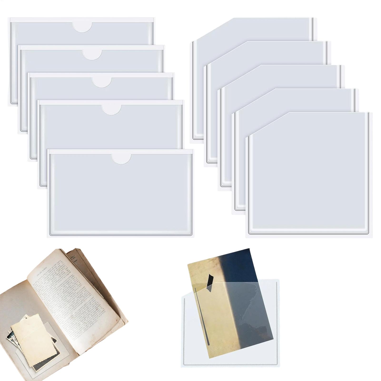 Home Office And Library - Clear Adhesive Pockets Dustproof Pouch Protectors