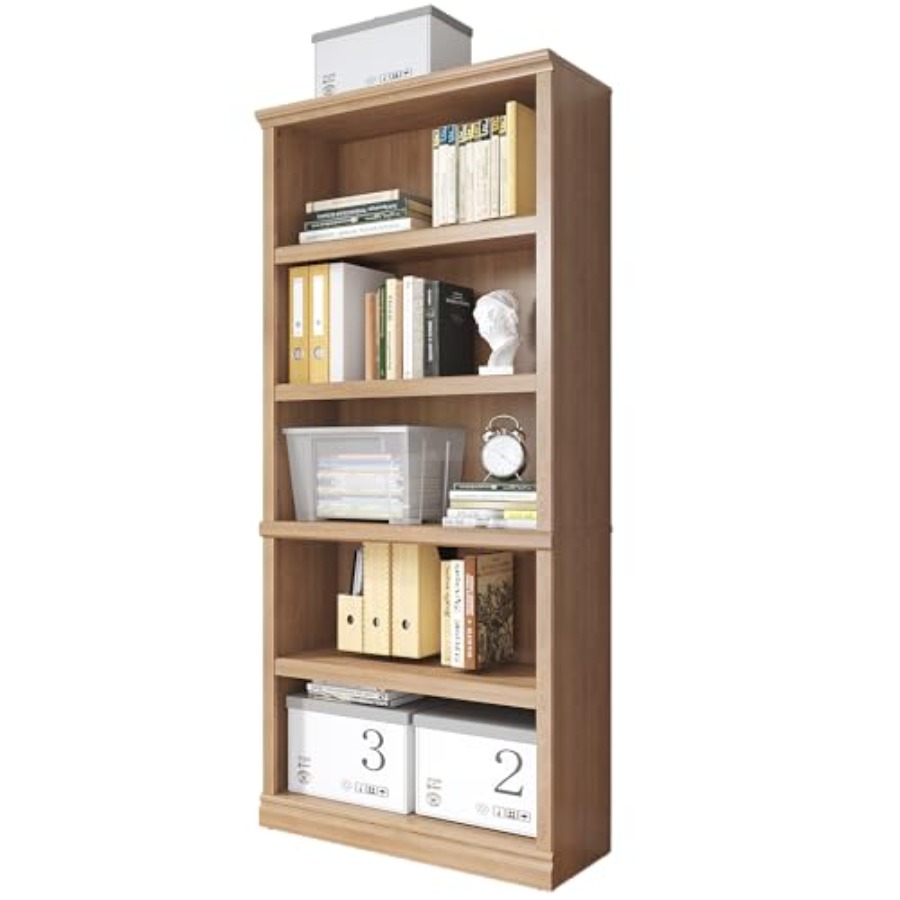 70 in Tall White Oak Bookcase  - Home Office And Library 评论和价格
