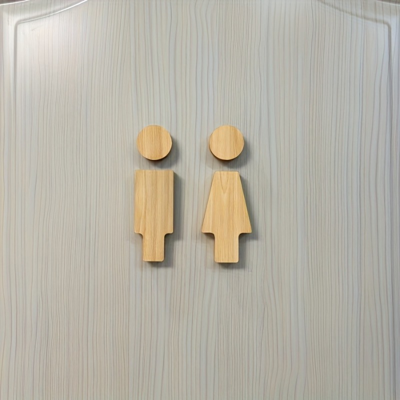 2PCS Wooden Bathroom Sign for  - Home Or Office Use 评论和价格