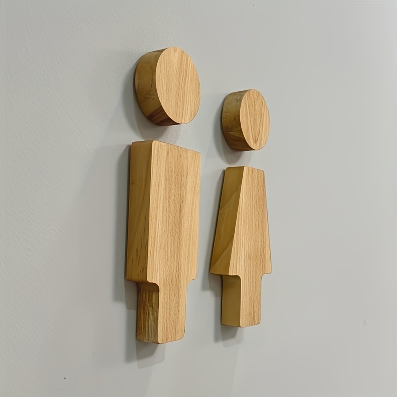 2PCS Wooden Bathroom Sign for  - Home Or Office Use 评论和价格