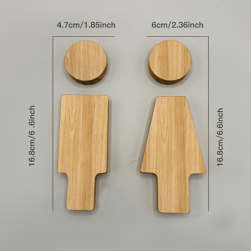 2PCS Wooden Bathroom Sign for  - Home Or Office Use 评论和价格