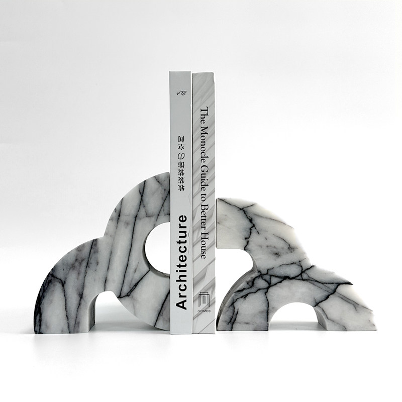 Modern Marble Bookends Heavy D - Home Office And Library 评论和价格