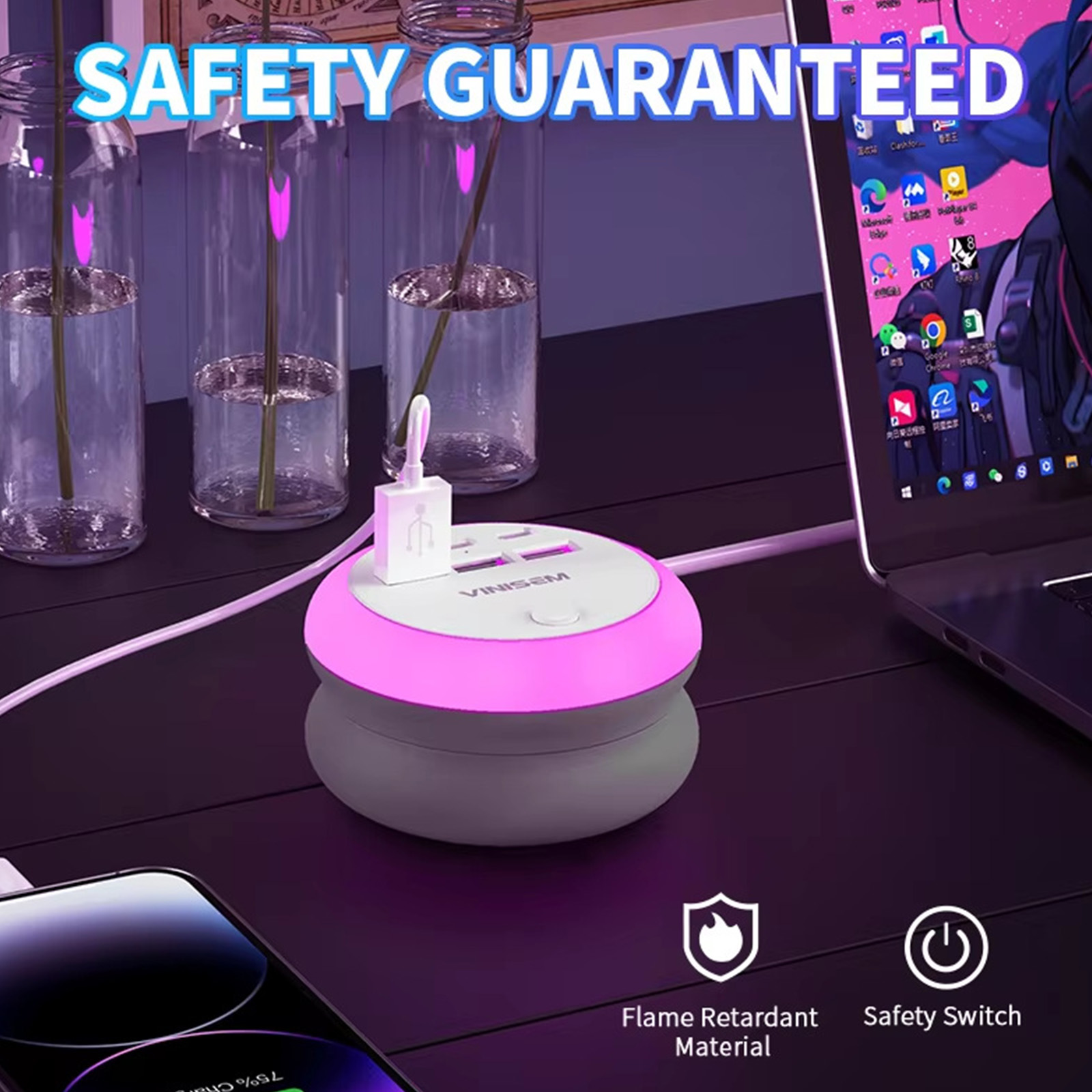 Fast Charging Power Strip Roun - Home Office Of Uk 评论和价格