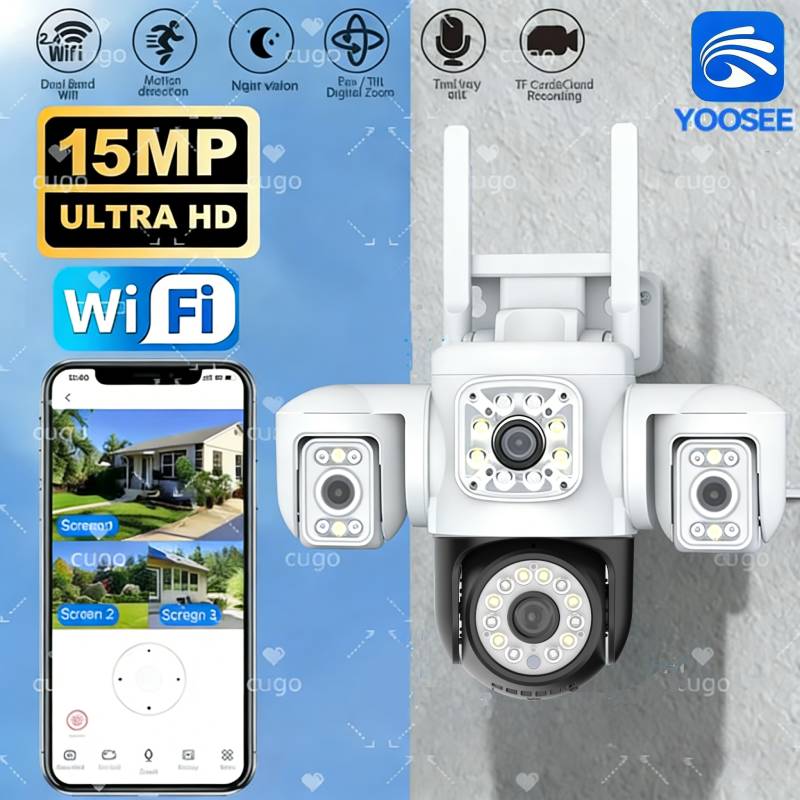 15MP PTZ WiFi Camera Four Len  - Home Office Email 评论和价格