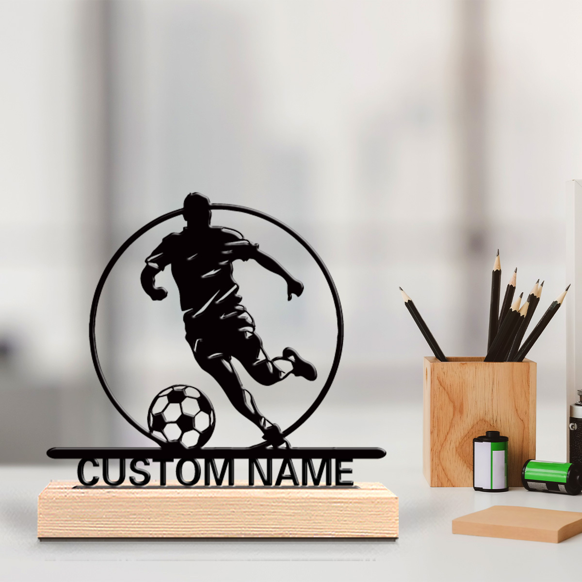 Custom Soccer Player Metal Sta - Home Office Hidden Desk 评论和价格