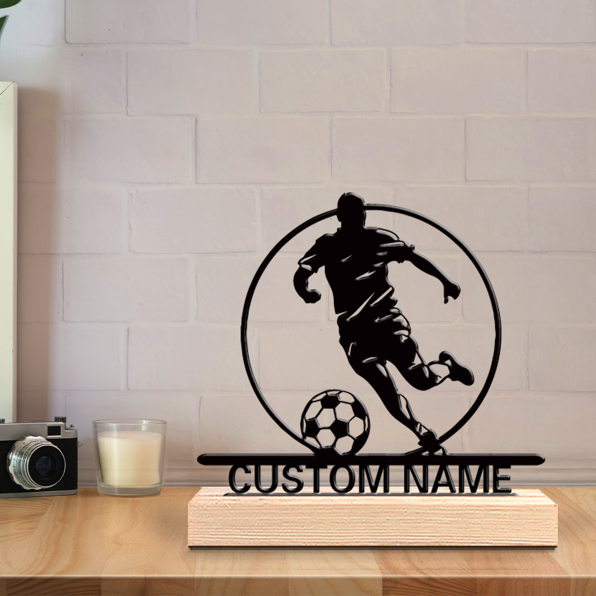 Custom Soccer Player Metal Sta - Home Office Hidden Desk 评论和价格