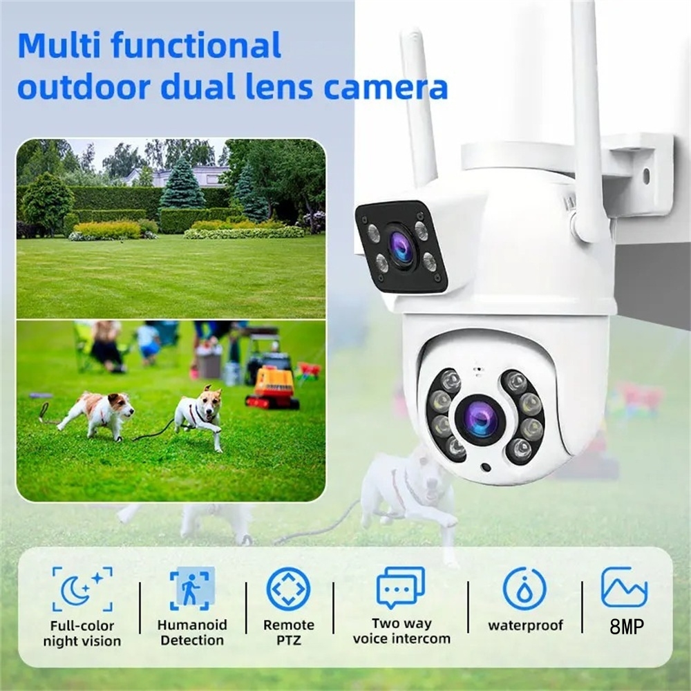 8MP Dual Lens Wifi Camera PTZ  - Home Office Email 评论和价格