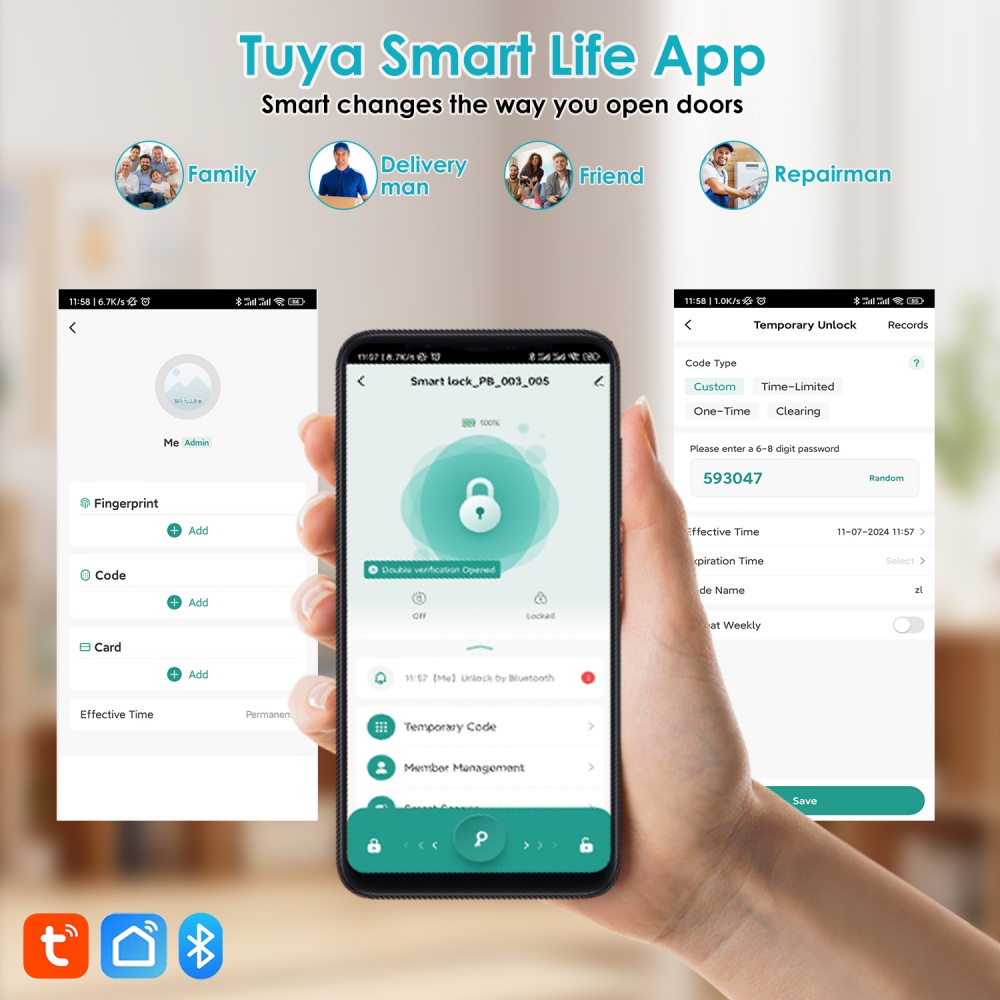 YFK Tuya 5-in-1 Smart Door Han - Home Office Google 评论和价格