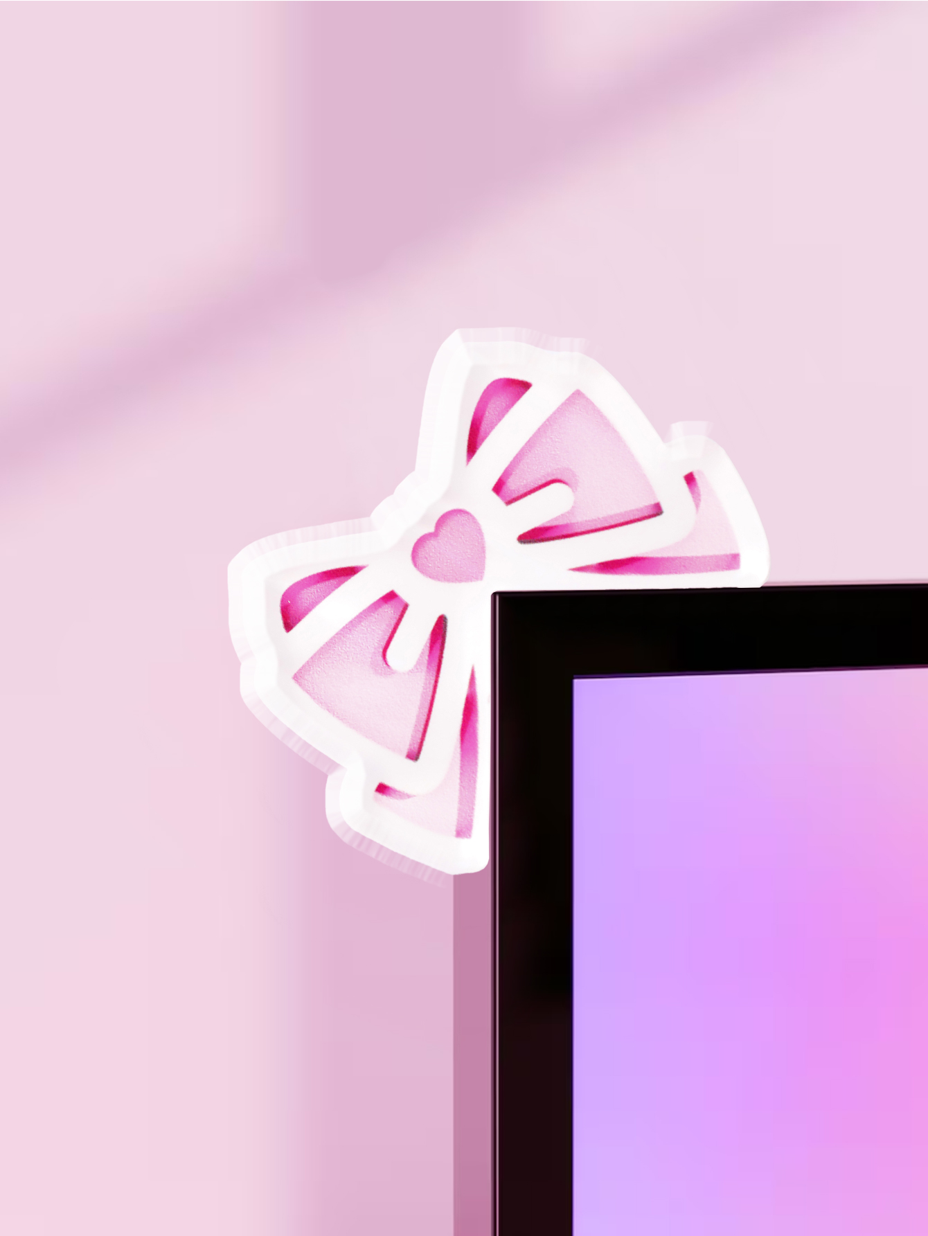 Kawaii Bow Monitor Decor Pink  - Home Office Programmer 评论和价格