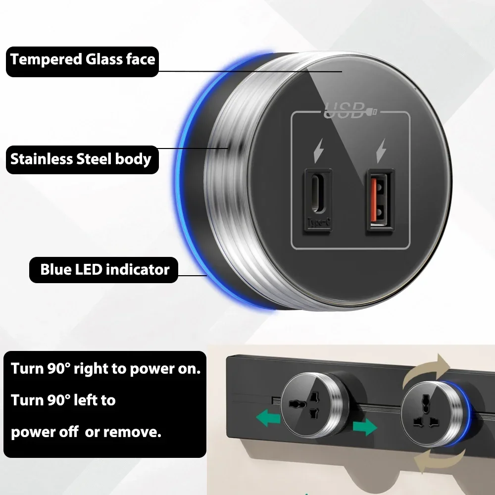 Wall Power Track Socket with S - Home Office Of Uk 评论和价格